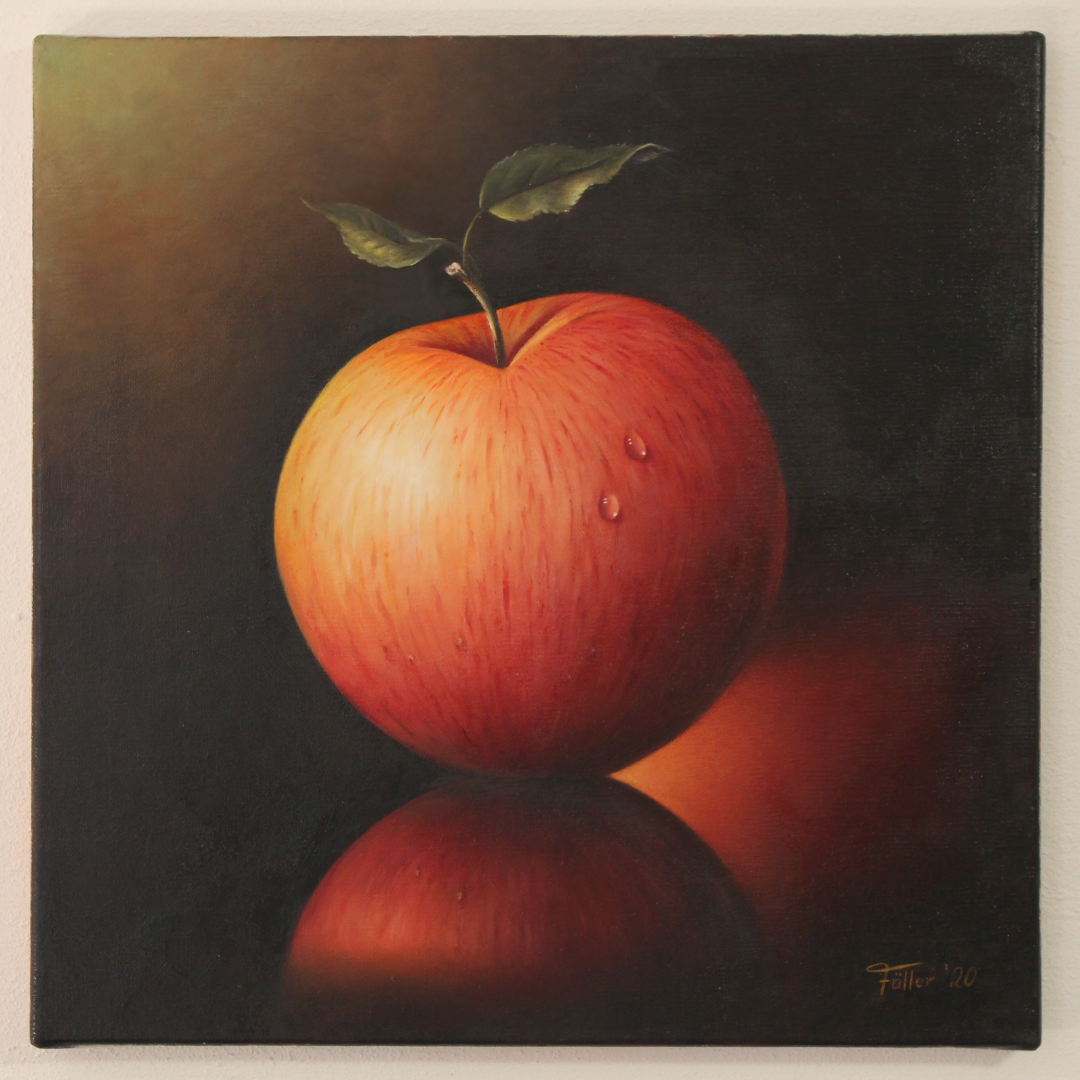 Pomponistischer Apfel nach Herdin (Öl auf Leinwand, 50x50cm)
